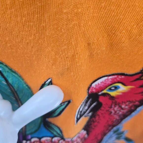Vintage Karen Scott Orange Upcycled Lorikeet Parrot Applique Short Sleeved Top L - Picture 16 of 16
